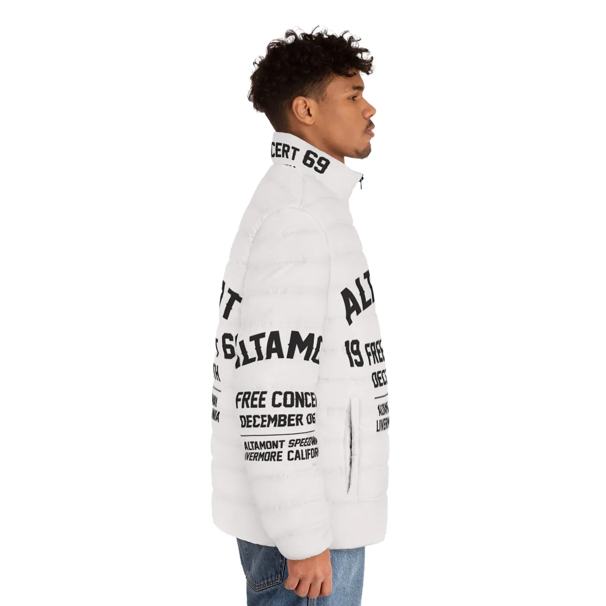 1969 Music Festival Puffer Jacket - Gifts for Rockers, Guitarists, Bassists & Drummers