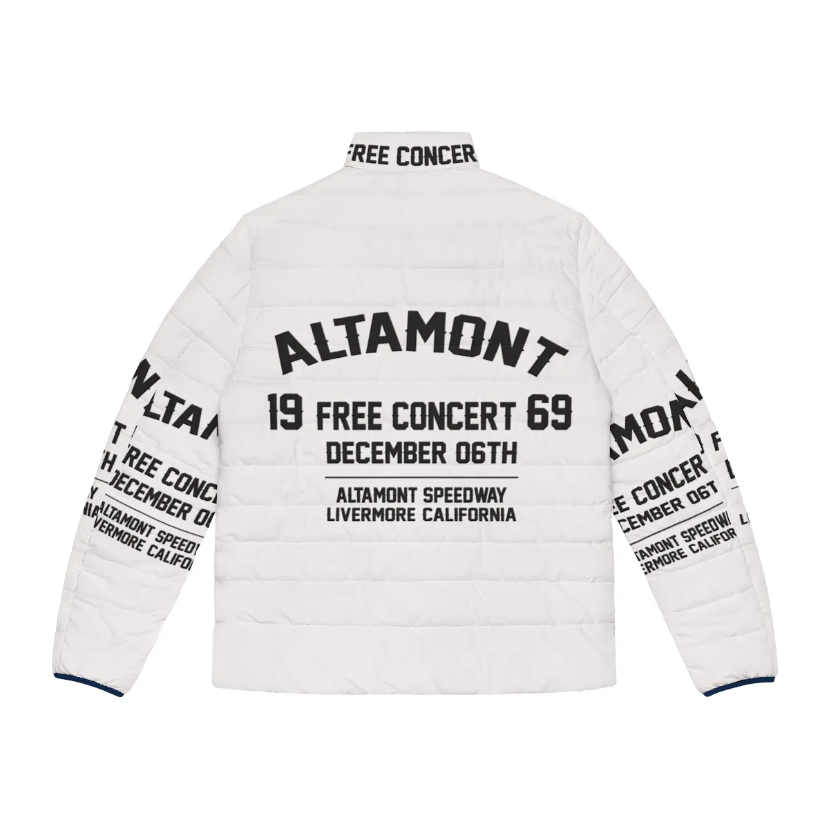1969 Music Festival Puffer Jacket - Gifts for Rockers, Guitarists, Bassists & Drummers