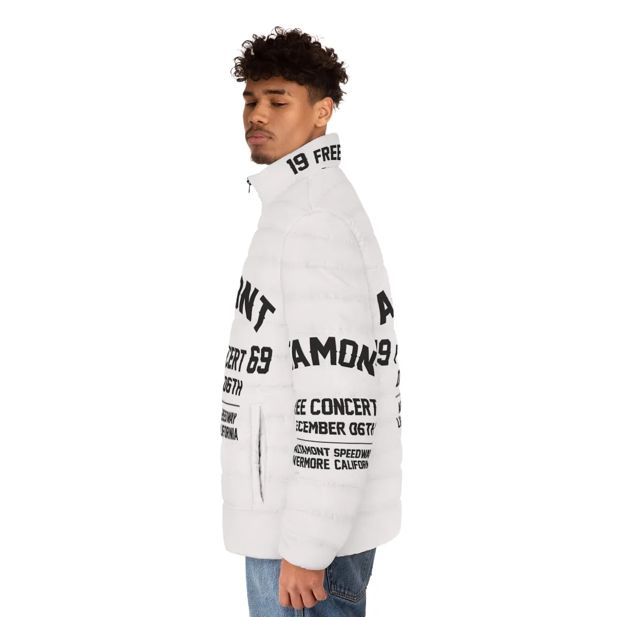 1969 Music Festival Puffer Jacket - Gifts for Rockers, Guitarists, Bassists & Drummers