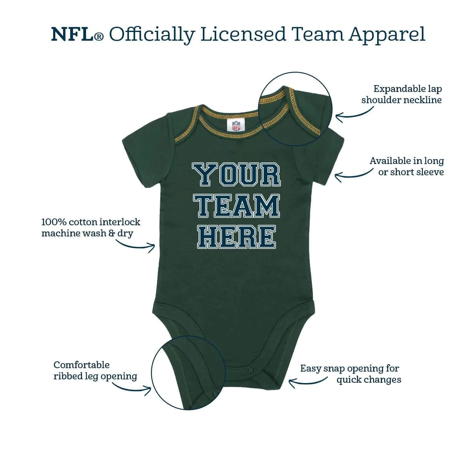 3-Piece Baby Boys Minnesota Vikings Bodysuit, Footed Pant, and Cap Set