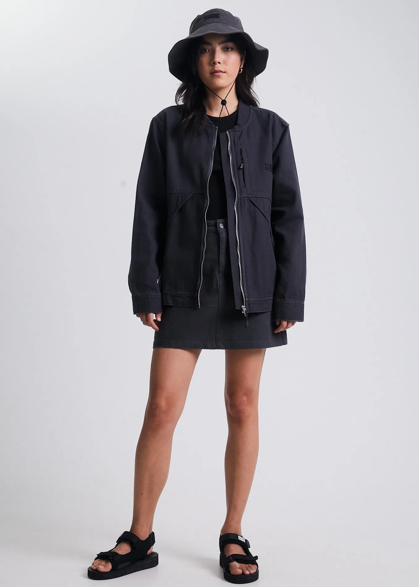 AFENDS Unisex Mass - Unisex Organic Canvas Jacket  - Charcoal