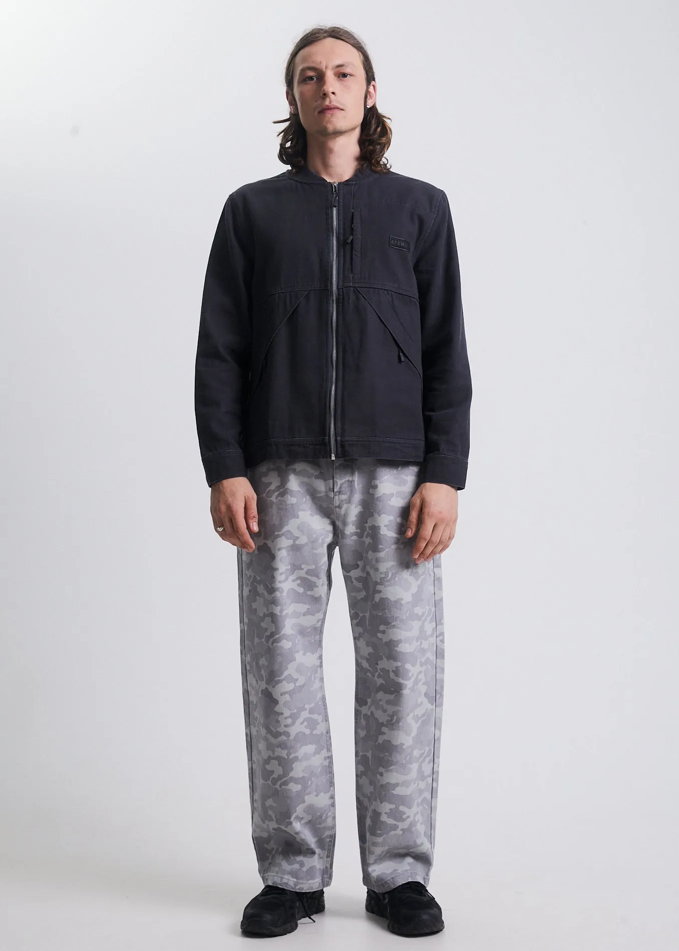 AFENDS Unisex Mass - Unisex Organic Canvas Jacket  - Charcoal