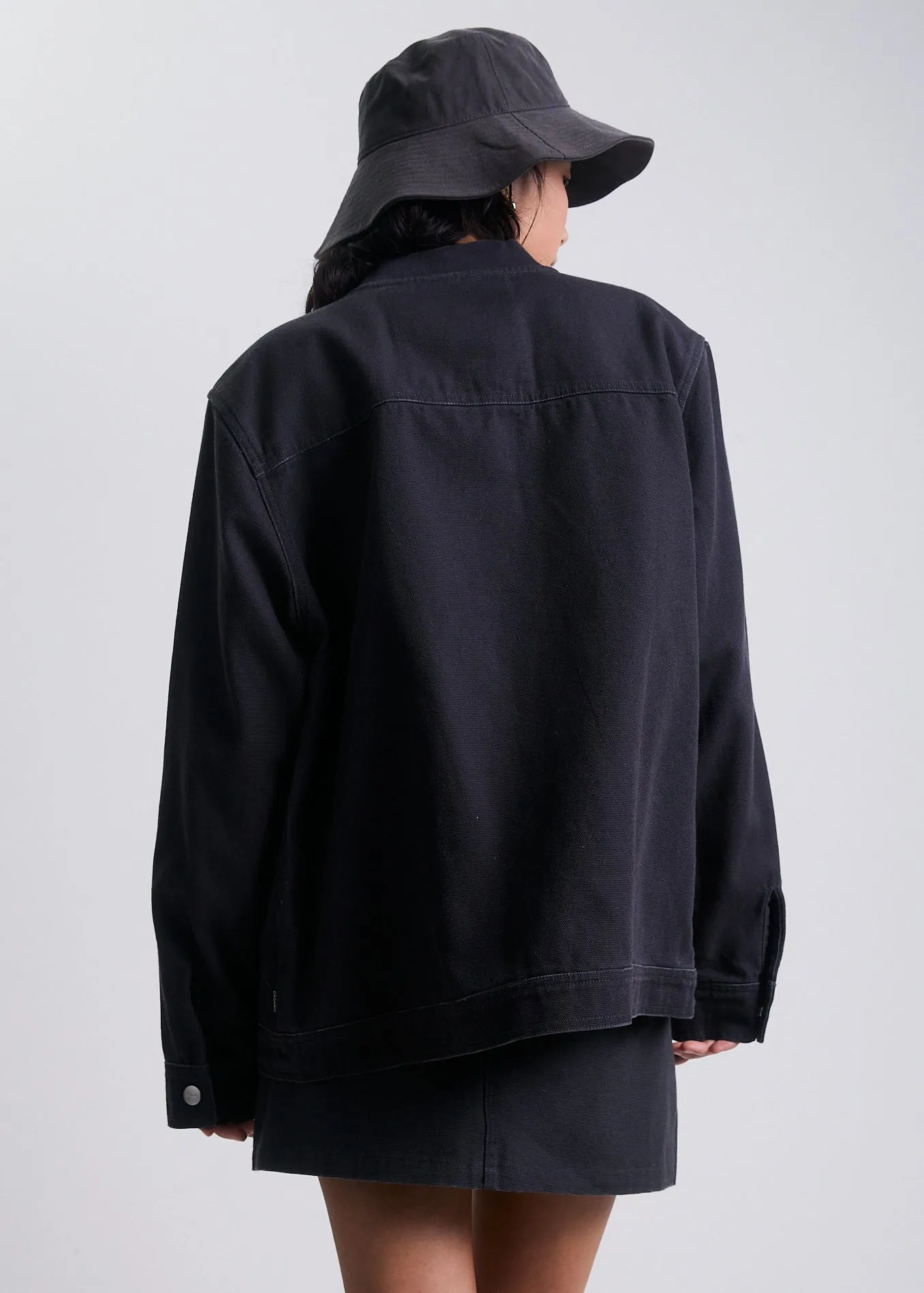 AFENDS Unisex Mass - Unisex Organic Canvas Jacket  - Charcoal