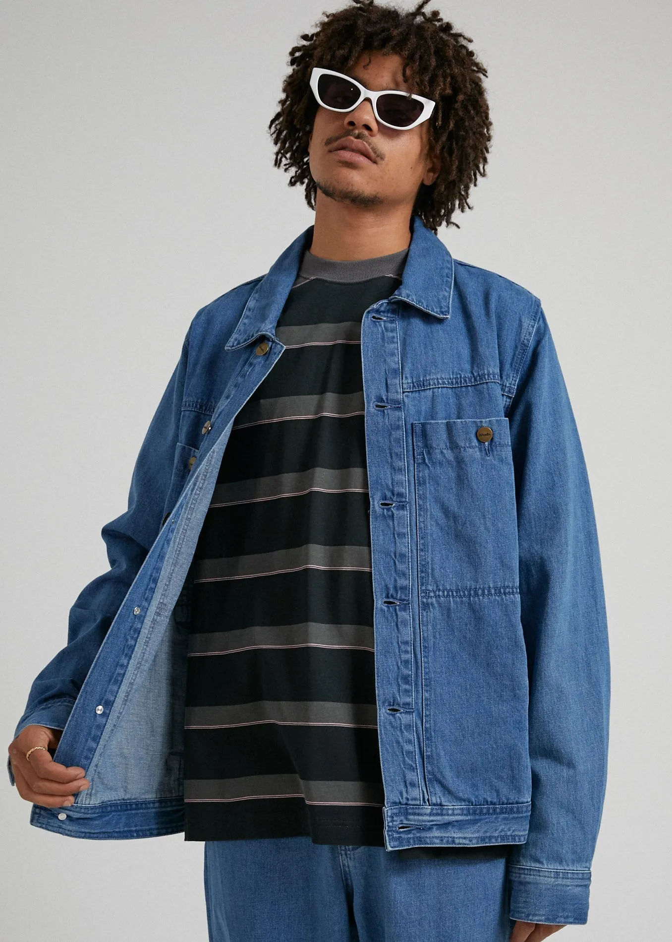 AFENDS Unisex Overtime - Unisex Denim Jacket - Classic Blue