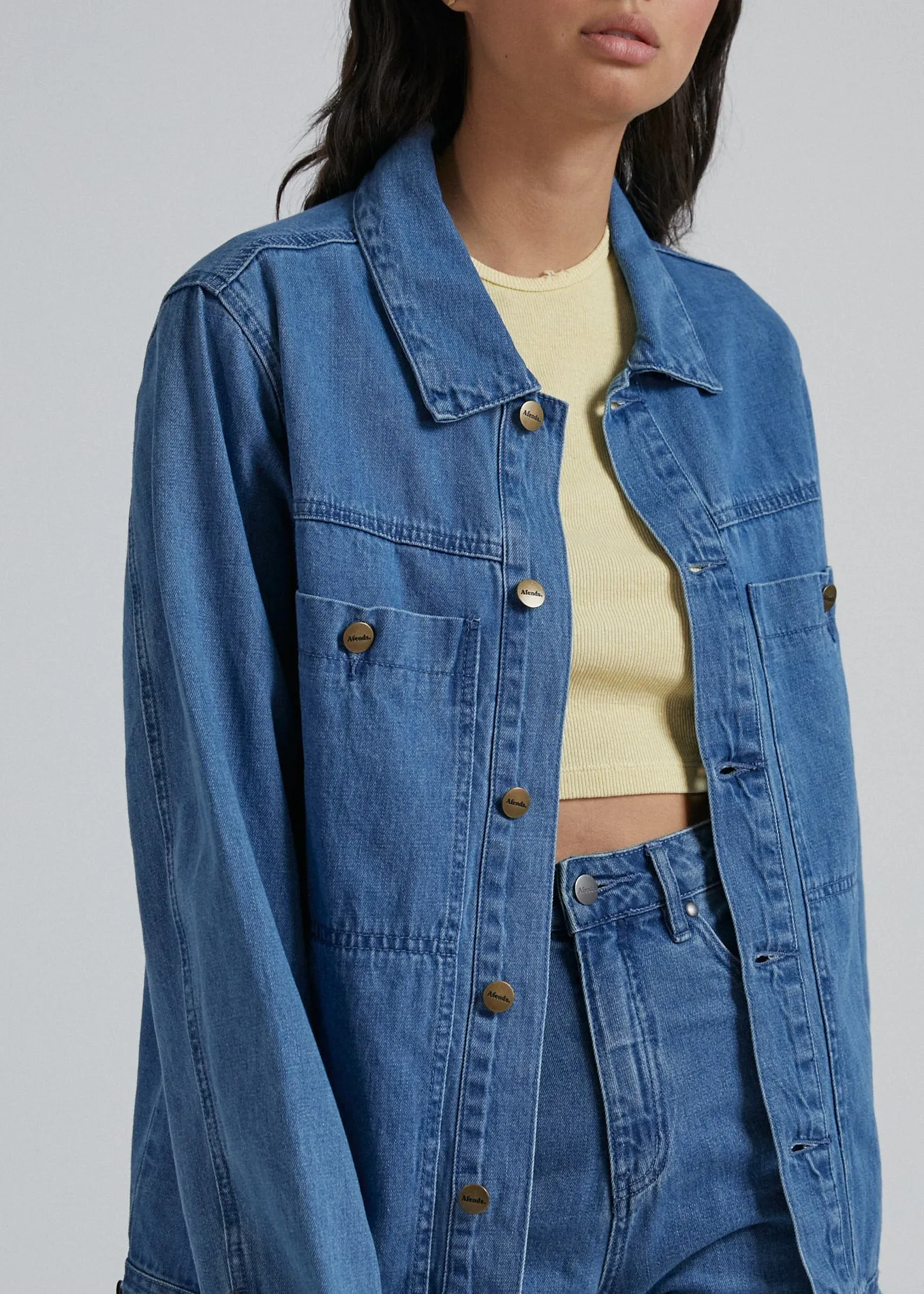 AFENDS Unisex Overtime - Unisex Denim Jacket - Classic Blue