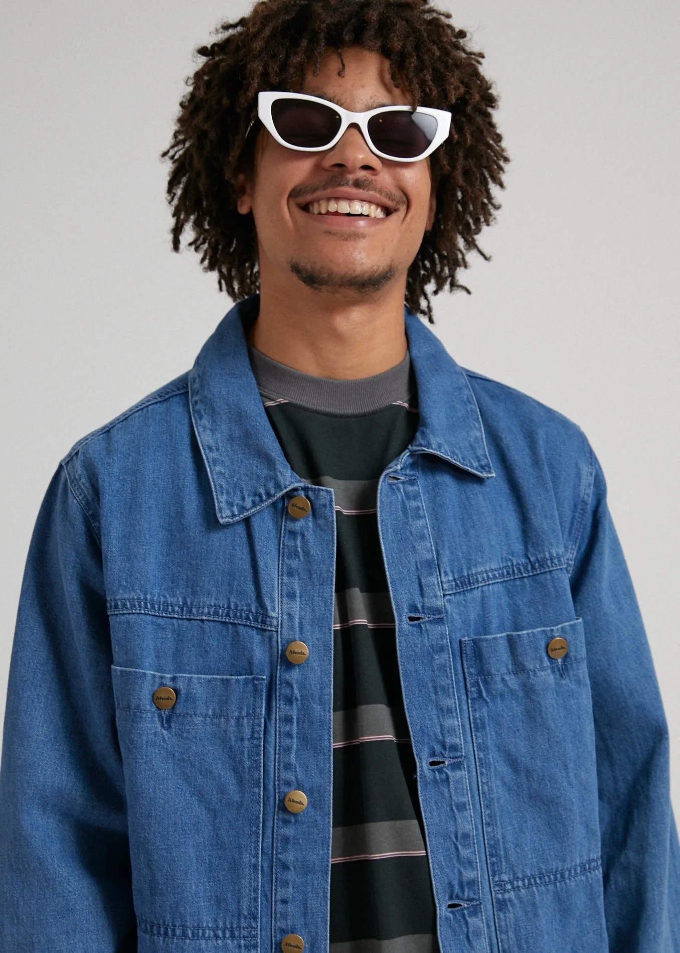 AFENDS Unisex Overtime - Unisex Denim Jacket - Classic Blue