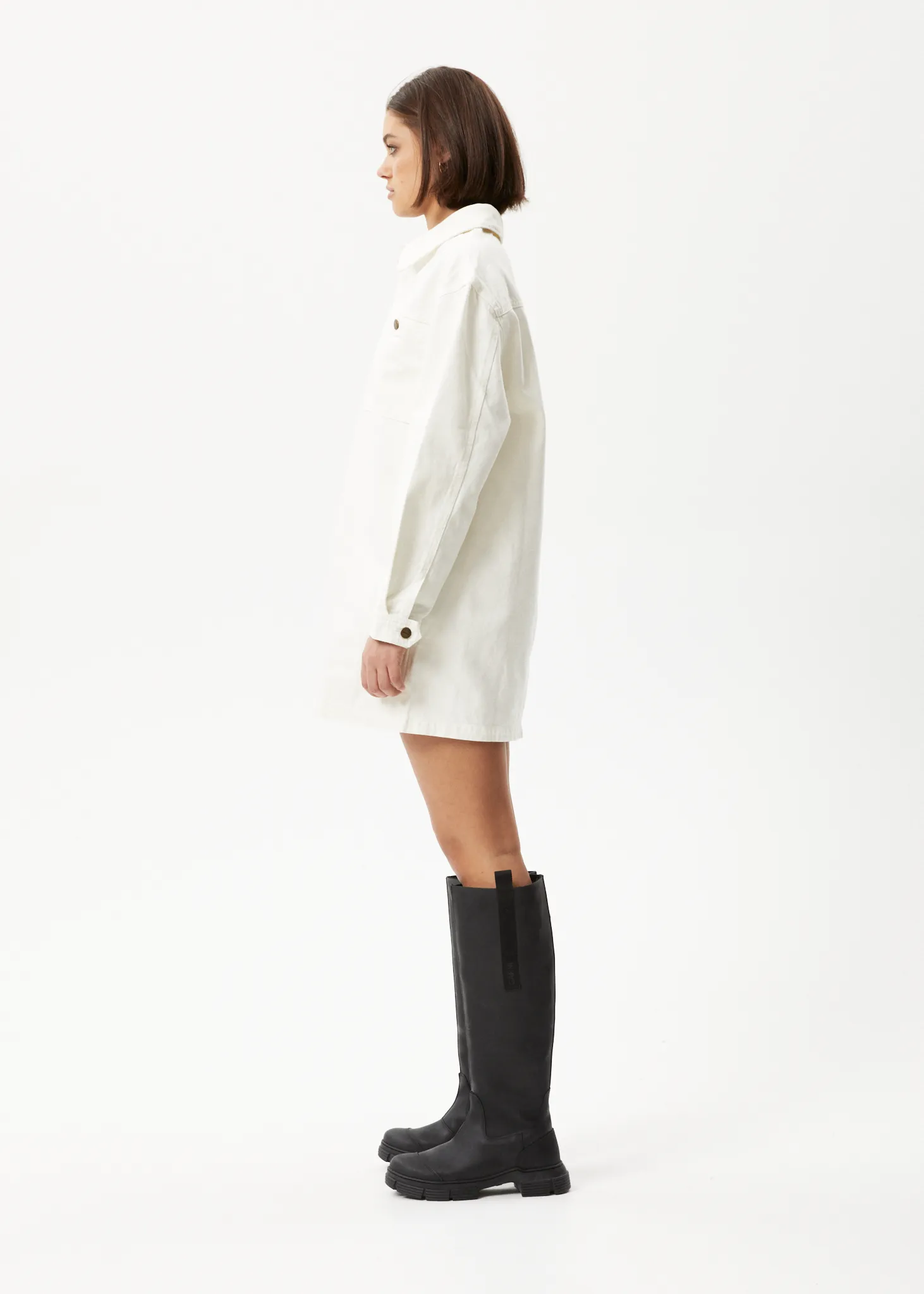 AFENDS Womens Tori - Denim Dress - Off White
