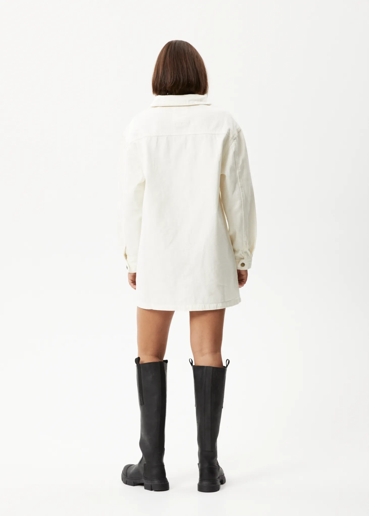 AFENDS Womens Tori - Denim Dress - Off White