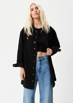 AFENDS Womens Tori - Denim Dress - Washed Black