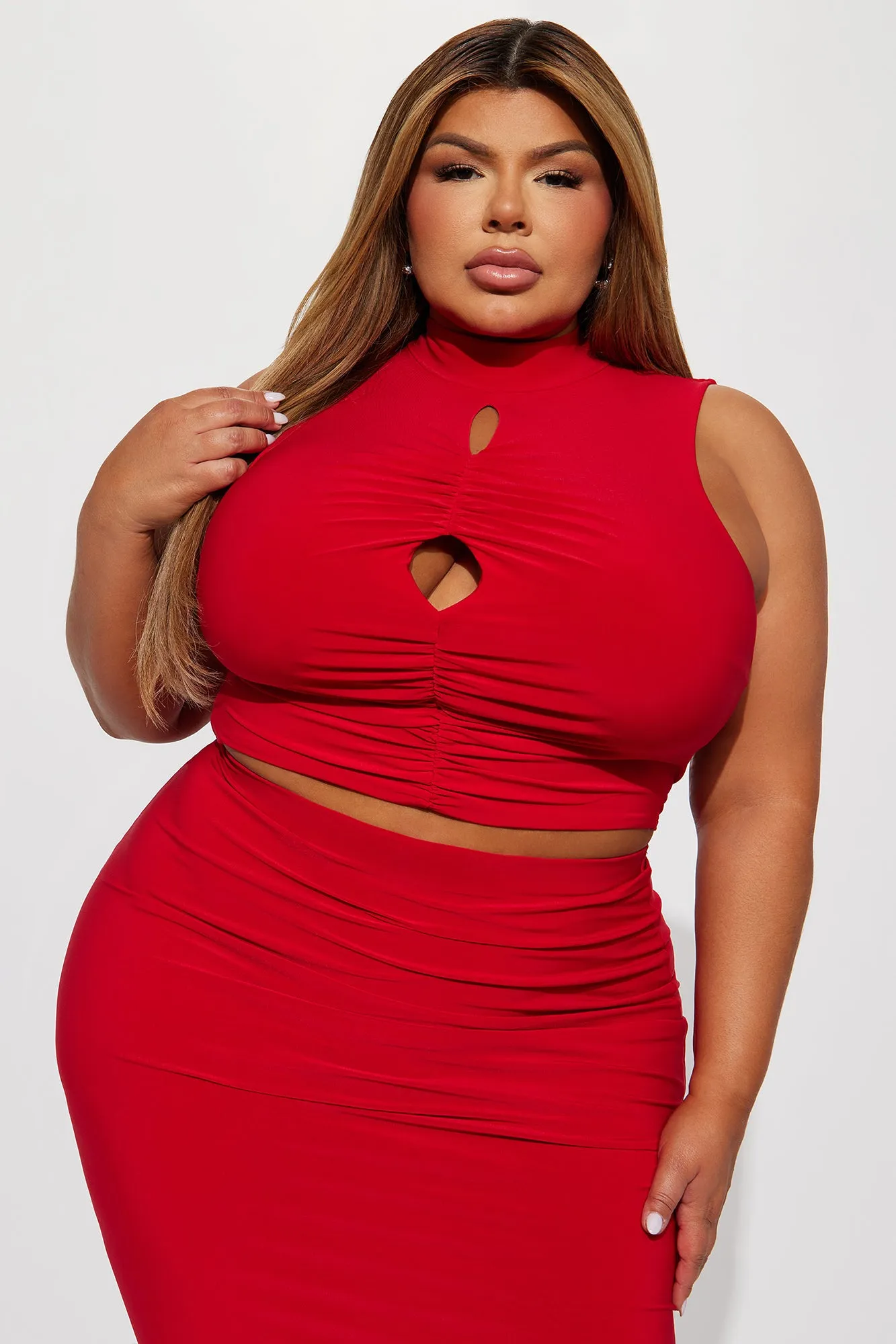 Aleida Skirt Set - Red
