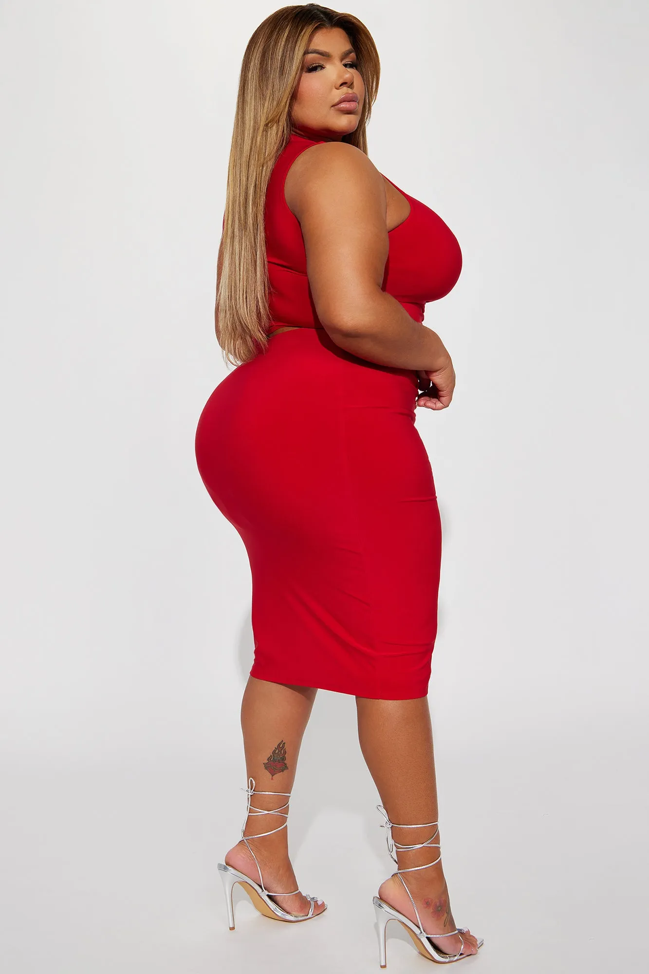 Aleida Skirt Set - Red