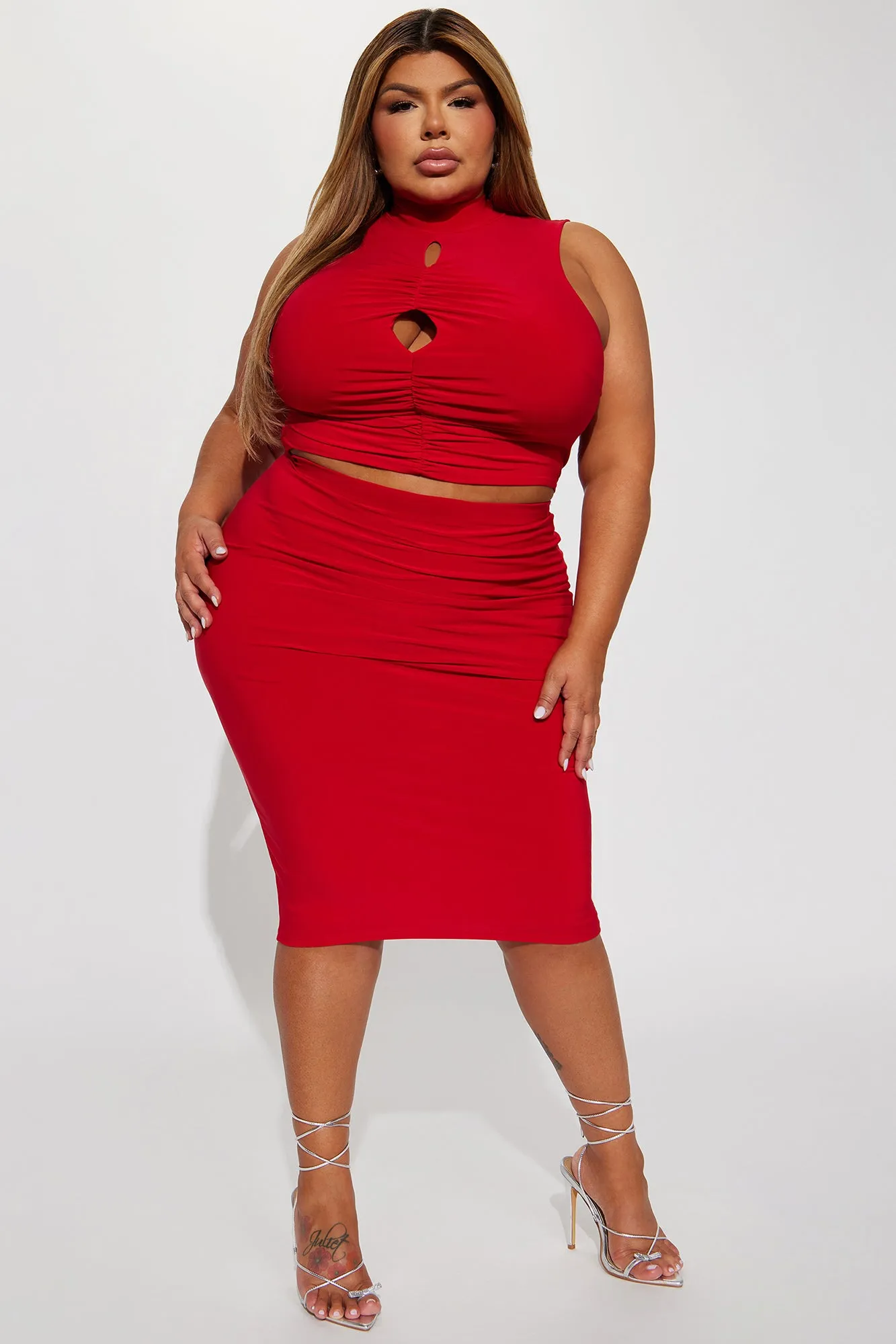 Aleida Skirt Set - Red