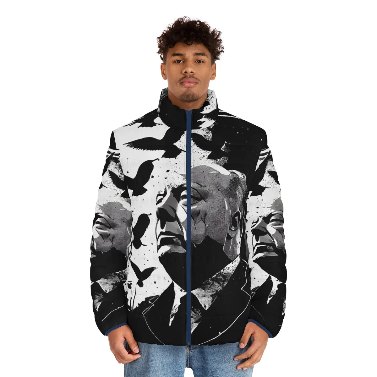 Alfred Hitchcock The Birds Puffer Jacket | Movie Portrait Fan Art