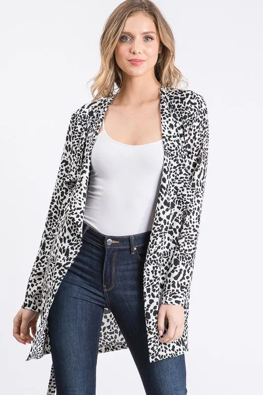 Animal Print Spotted Light Weight Long Jacket