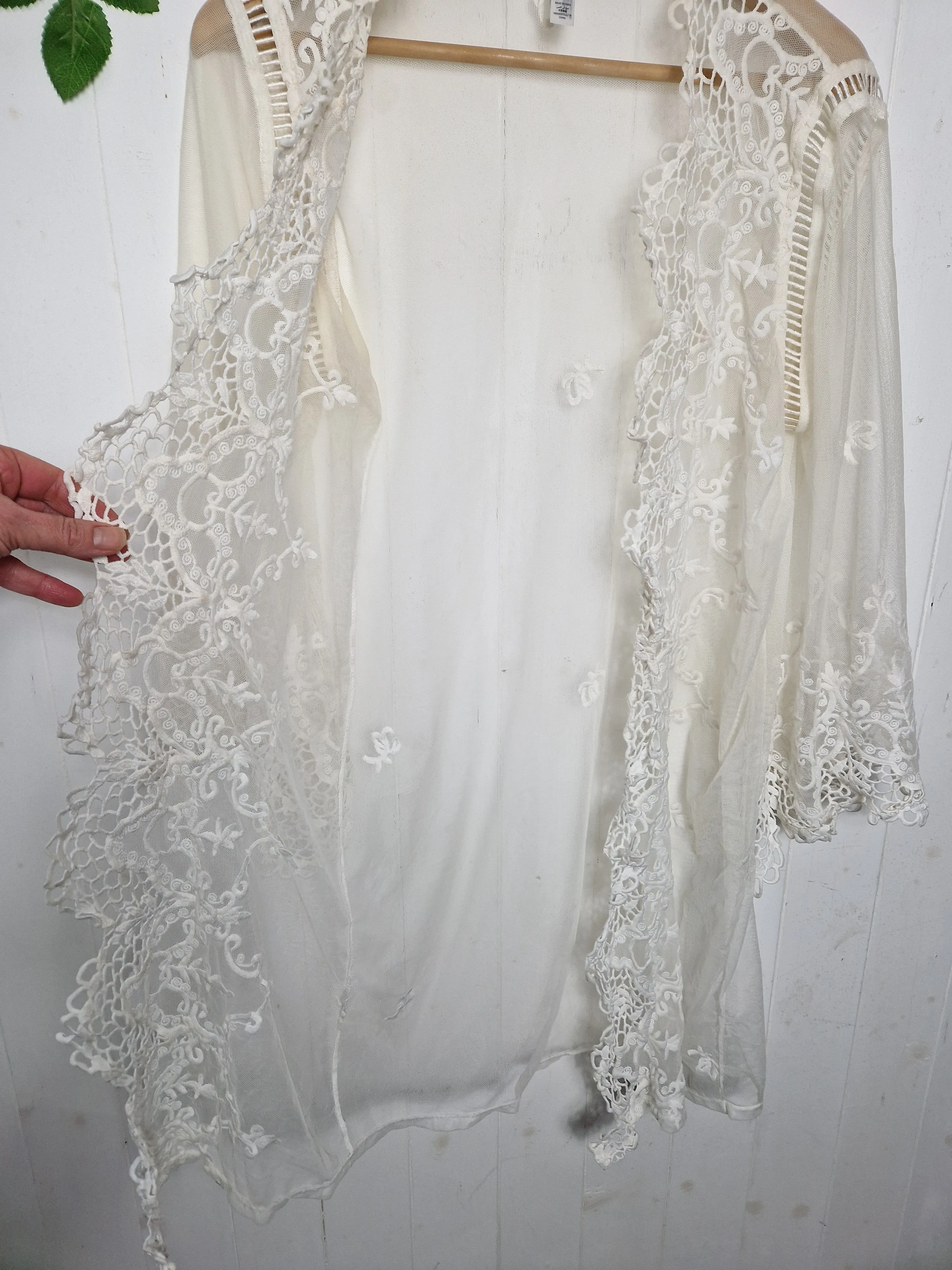 Ann Summers ivory mesh and lace neglege cover up size uk 8/10