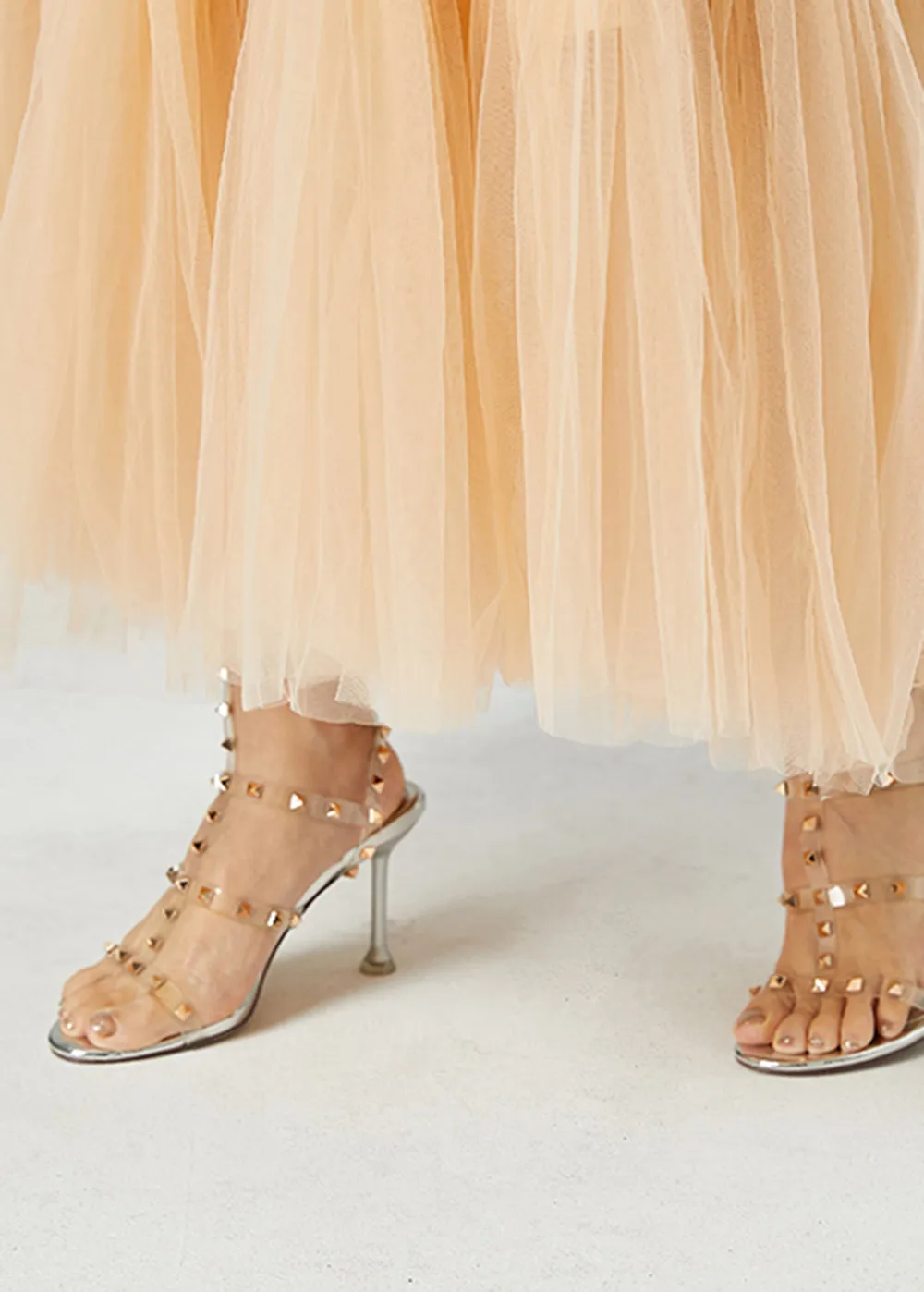 Apricot Tulle Holiday Skirt Layered Design Exra Large Hem Summer LY2417