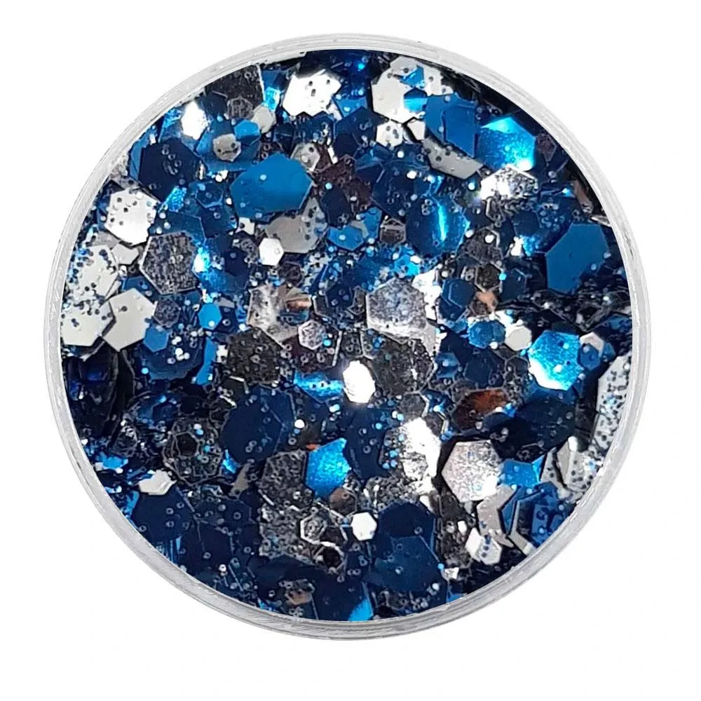 Biodegradable Metallic Dark Blue & Silver Glitter - Festival Glitter Mix (BioVenus)