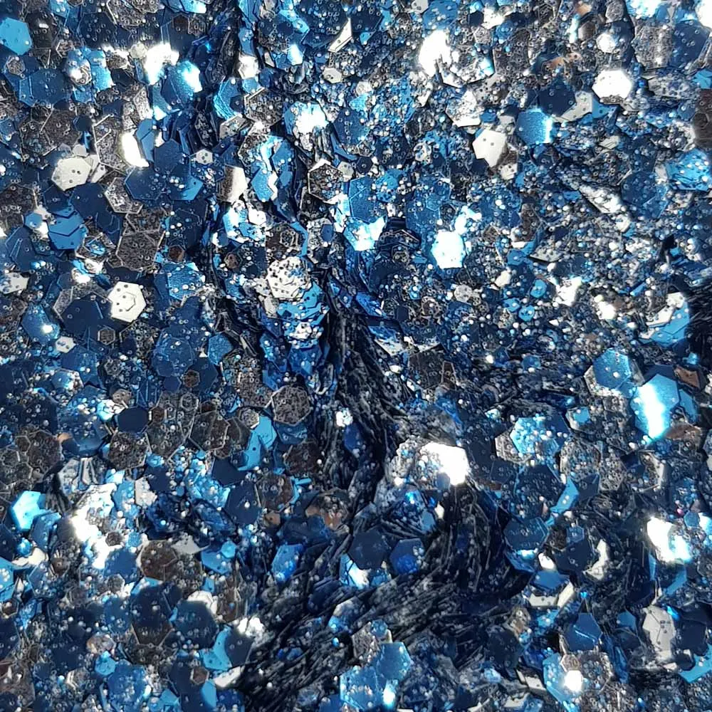 Biodegradable Metallic Dark Blue & Silver Glitter - Festival Glitter Mix (BioVenus)