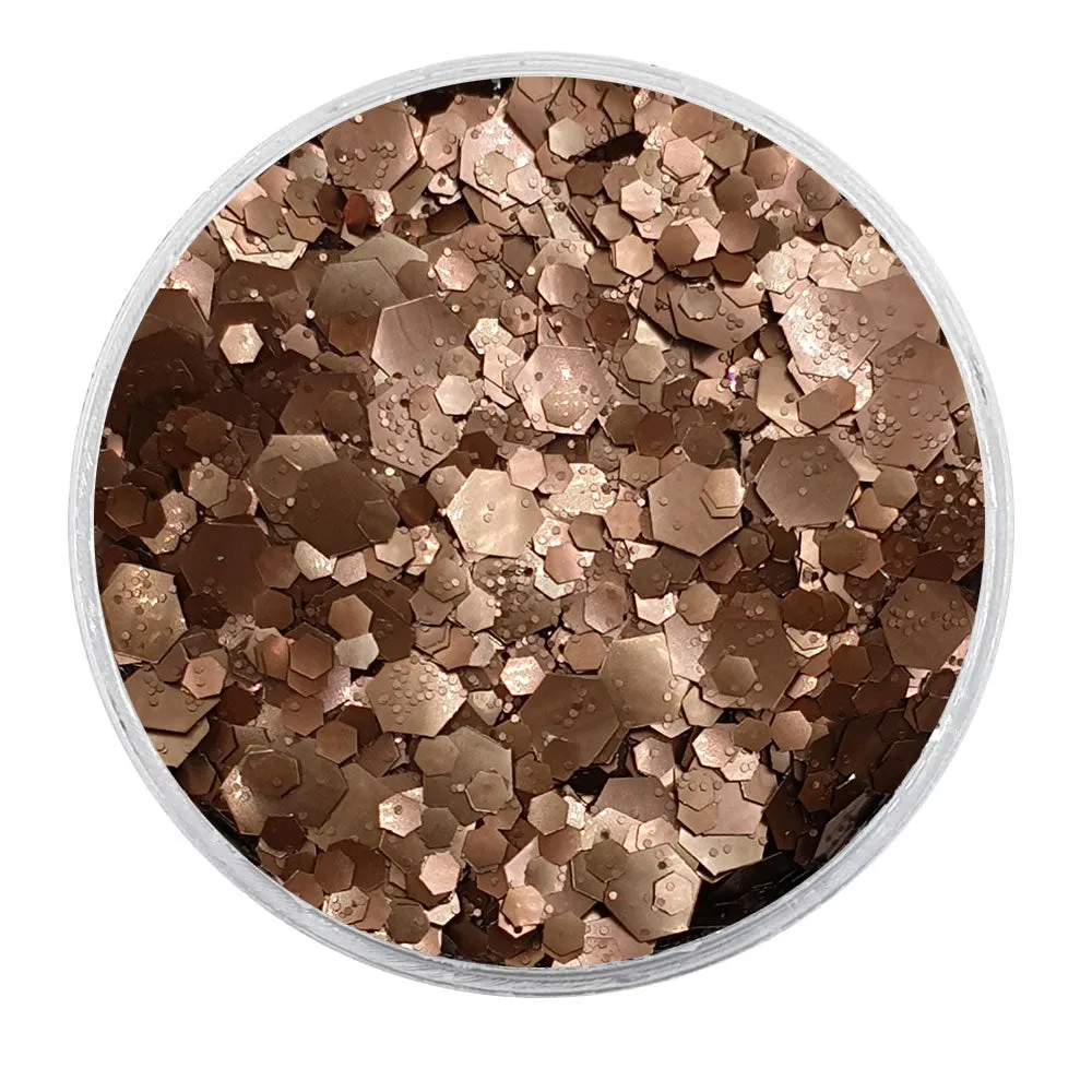 Biodegradable Metallic Dark Bronze Glitter - Festival Glitter Mix (BioBronzed)
