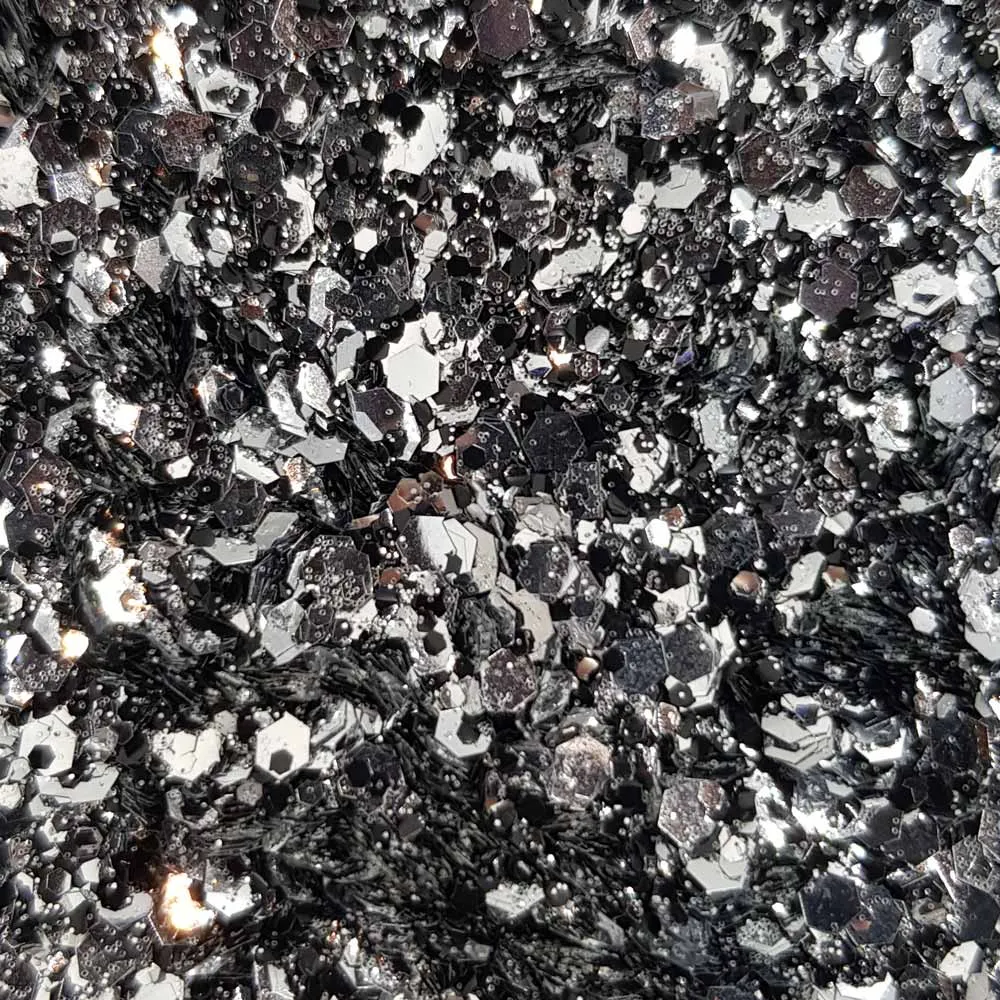 Biodegradable Metallic Silver & Black Glitter - Festival Glitter Mix (BioMoondust)