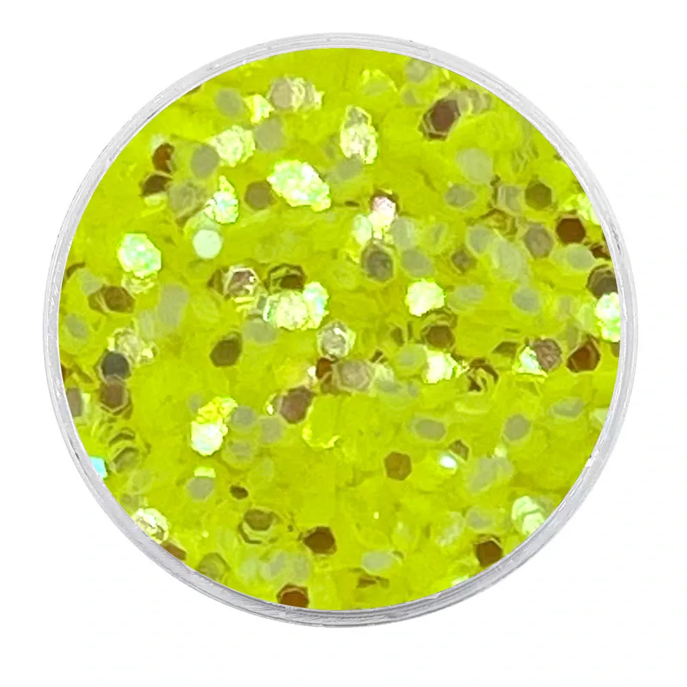 Biodegradable UV Iridescent Yellow Glitter - Mini Hexagons Glitter