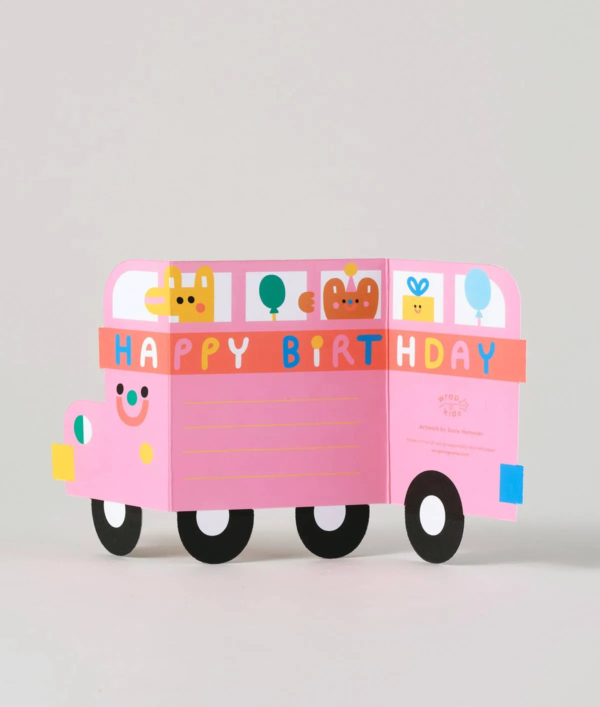 'Birthday Bus'  Fold Out Kid's Birthday Card