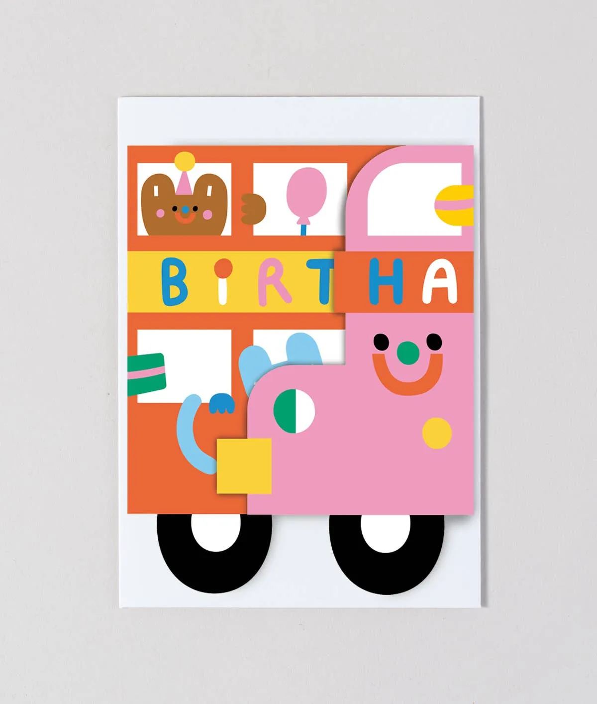 'Birthday Bus'  Fold Out Kid's Birthday Card