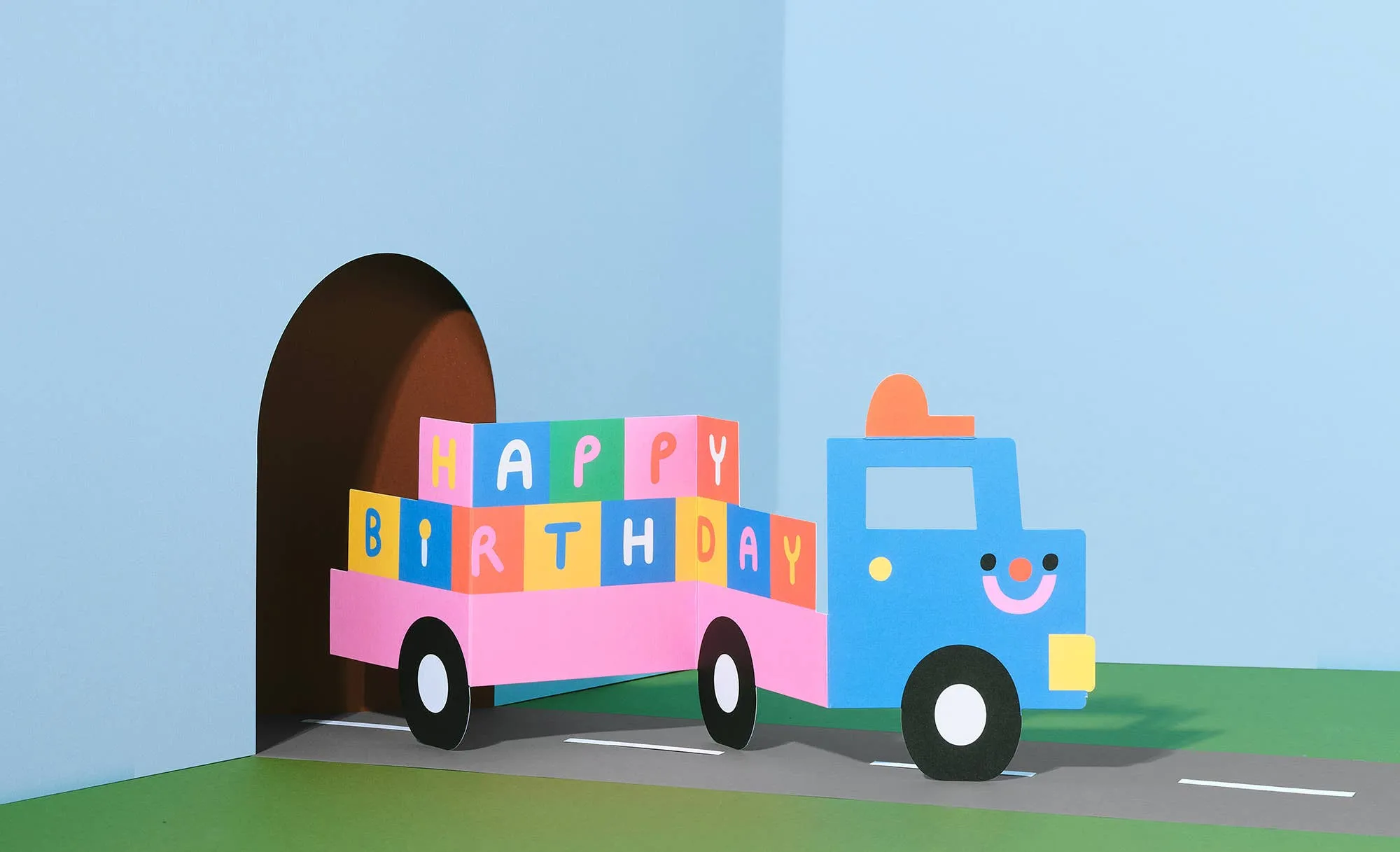 'Birthday Truck'  Fold Out Kid's Birthday Card