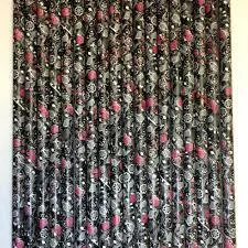 Black Floral Print Paper Straws