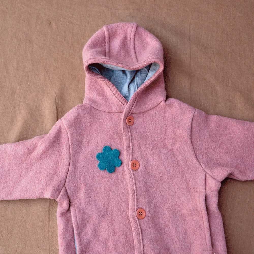 Boiled Wool Jacket - Rose (6-12m) *PRE-LOVED/YOU MEND IT!