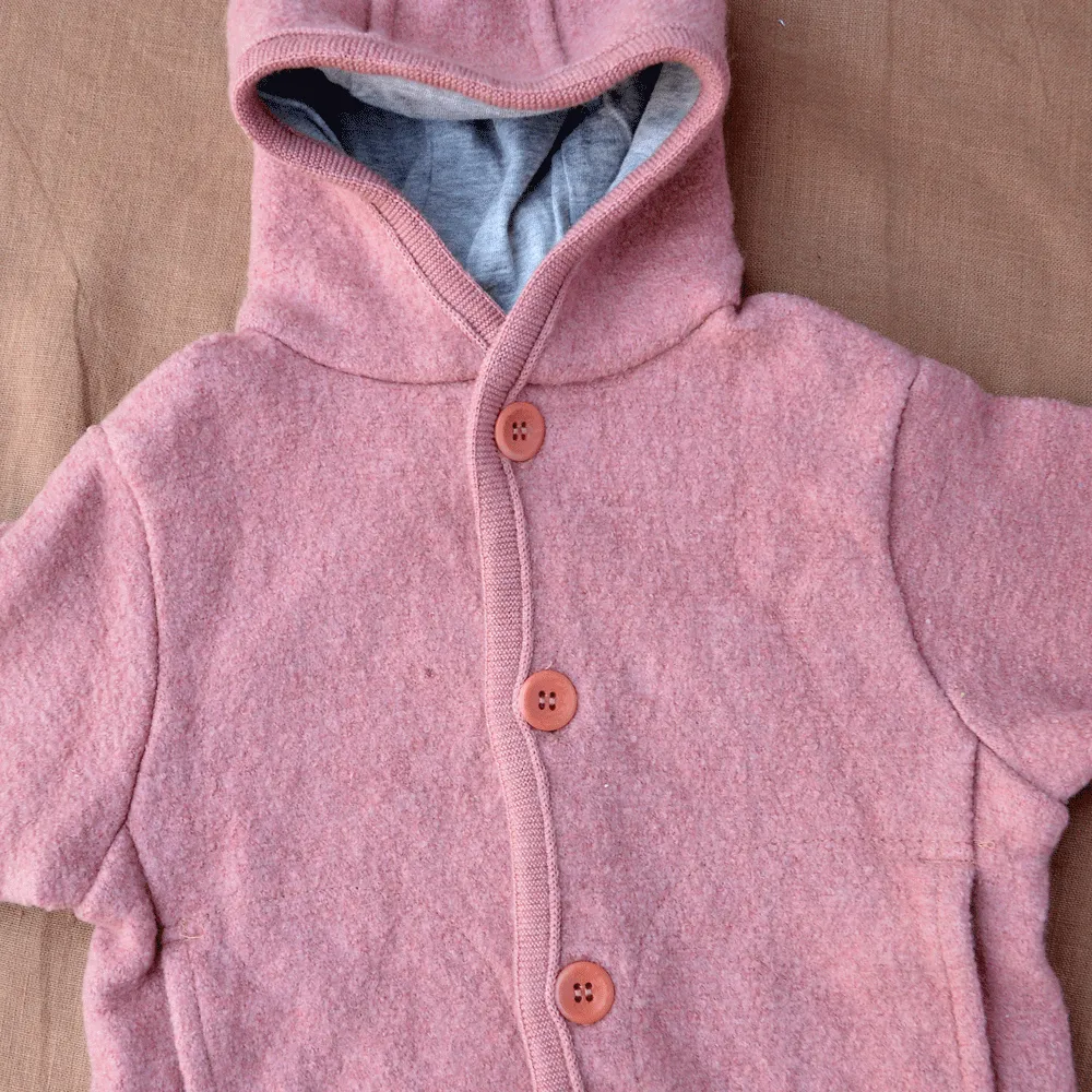 Boiled Wool Jacket - Rose (6-12m) *PRE-LOVED/YOU MEND IT!