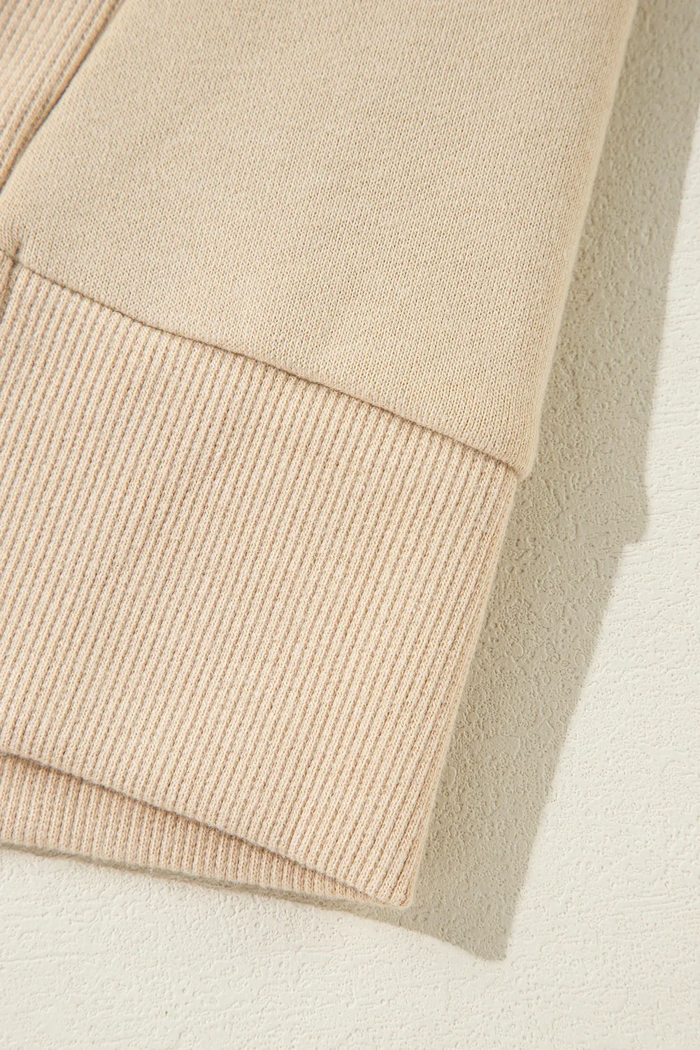Bonbon Solid Fleece Lined Drop Shoulder High Low Sweatshirt