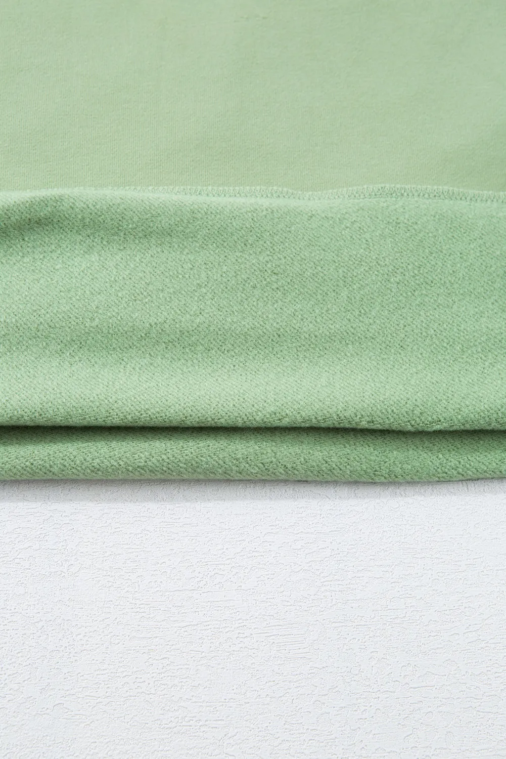 Bonbon Solid Fleece Lined Drop Shoulder High Low Sweatshirt