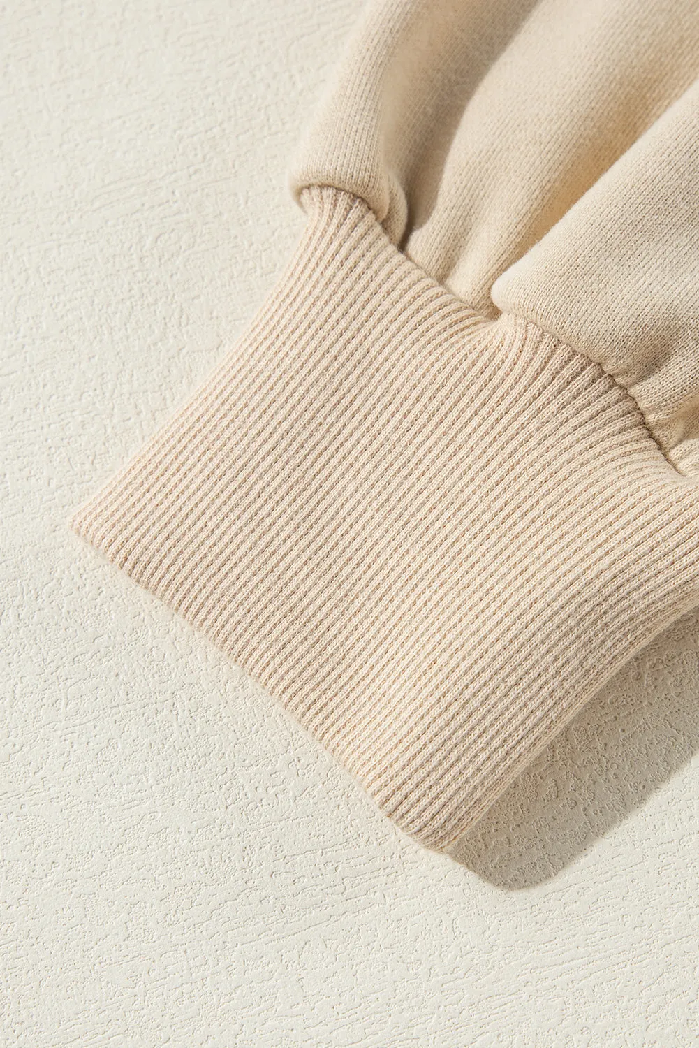 Bonbon Solid Fleece Lined Drop Shoulder High Low Sweatshirt
