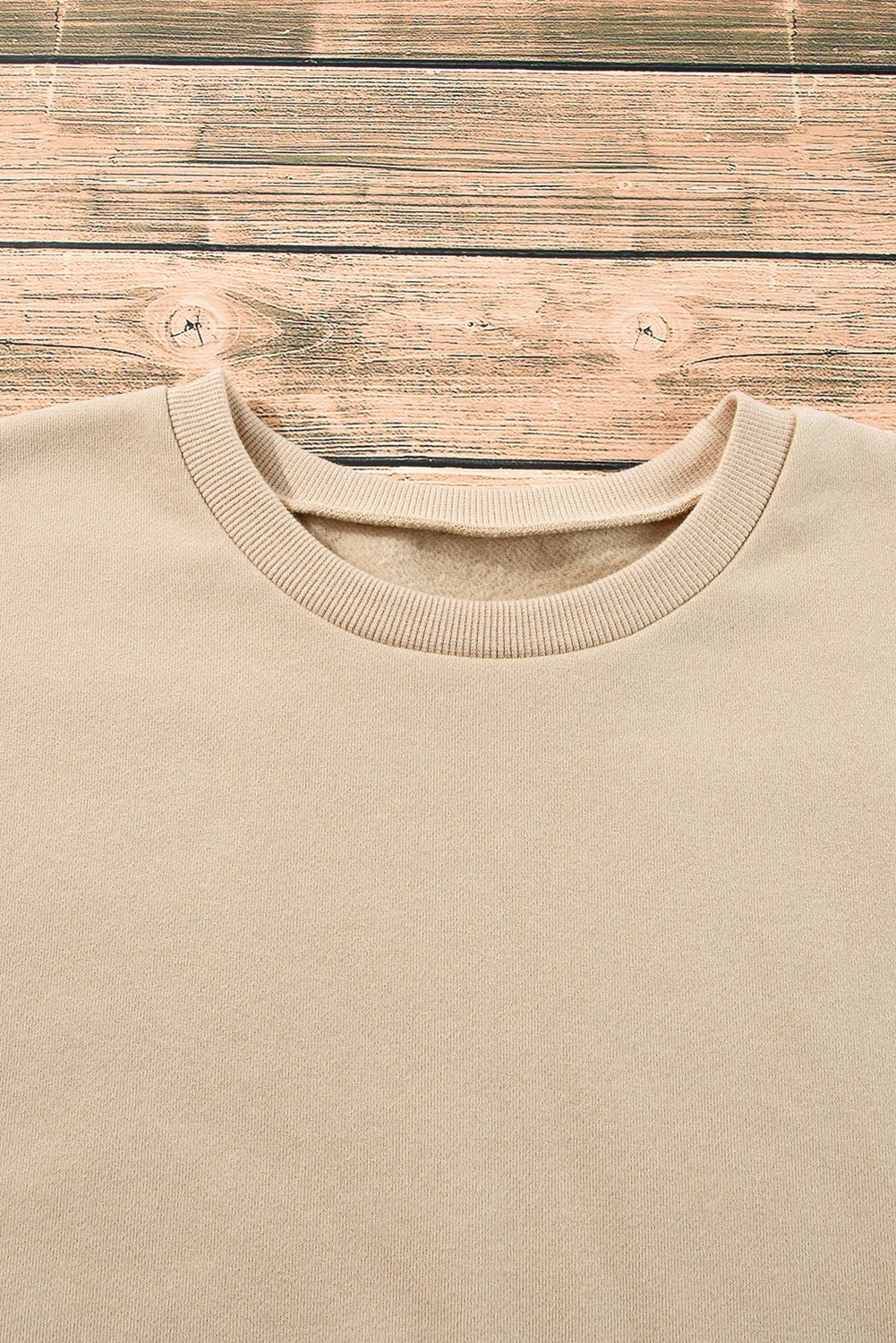 Bonbon Solid Fleece Lined Drop Shoulder High Low Sweatshirt