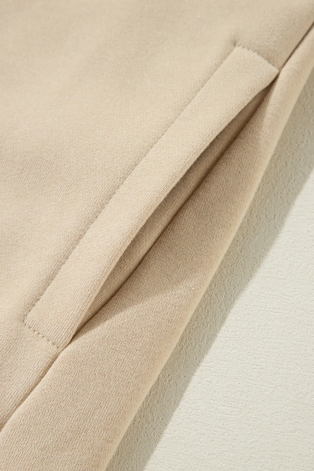 Bonbon Solid Fleece Lined Drop Shoulder High Low Sweatshirt