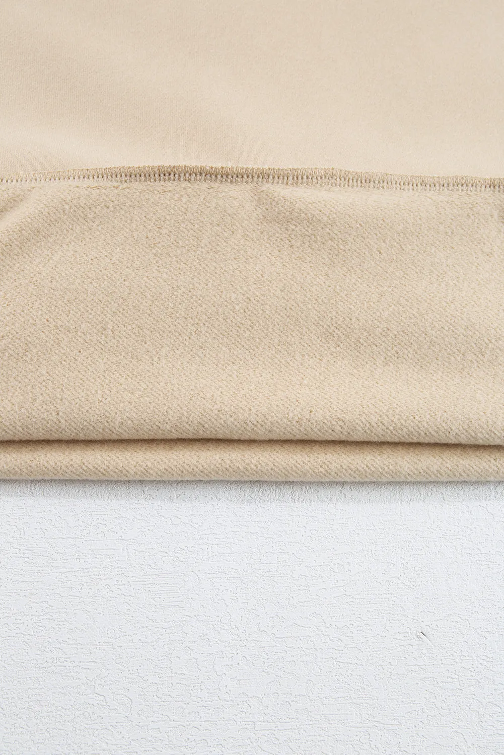 Bonbon Solid Fleece Lined Drop Shoulder High Low Sweatshirt