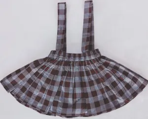 Burgundy Checkered Print Diaper Overall