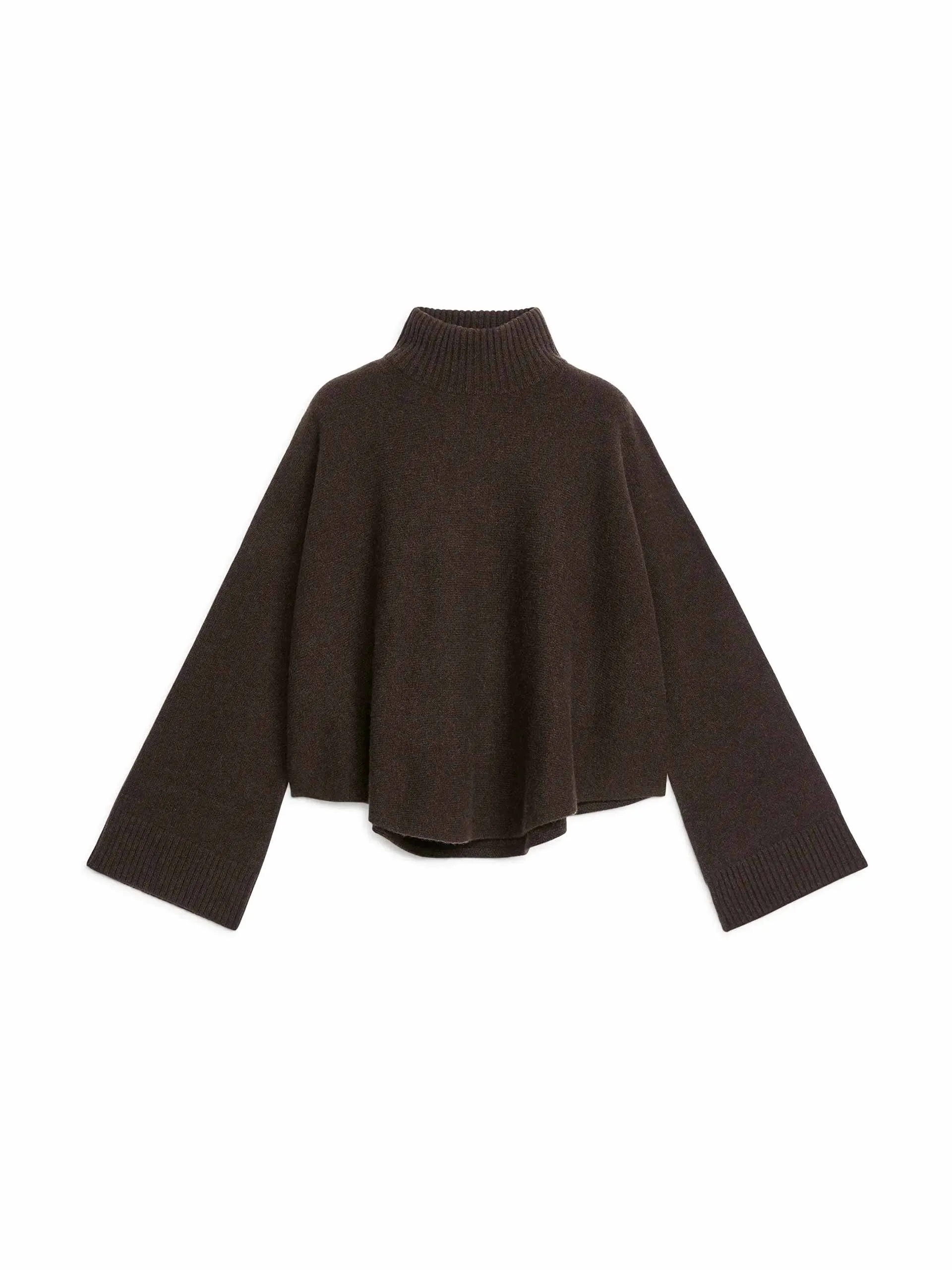 Cashmere-wool mock neck jumper