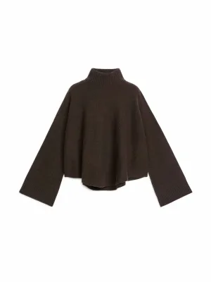 Cashmere-wool mock neck jumper