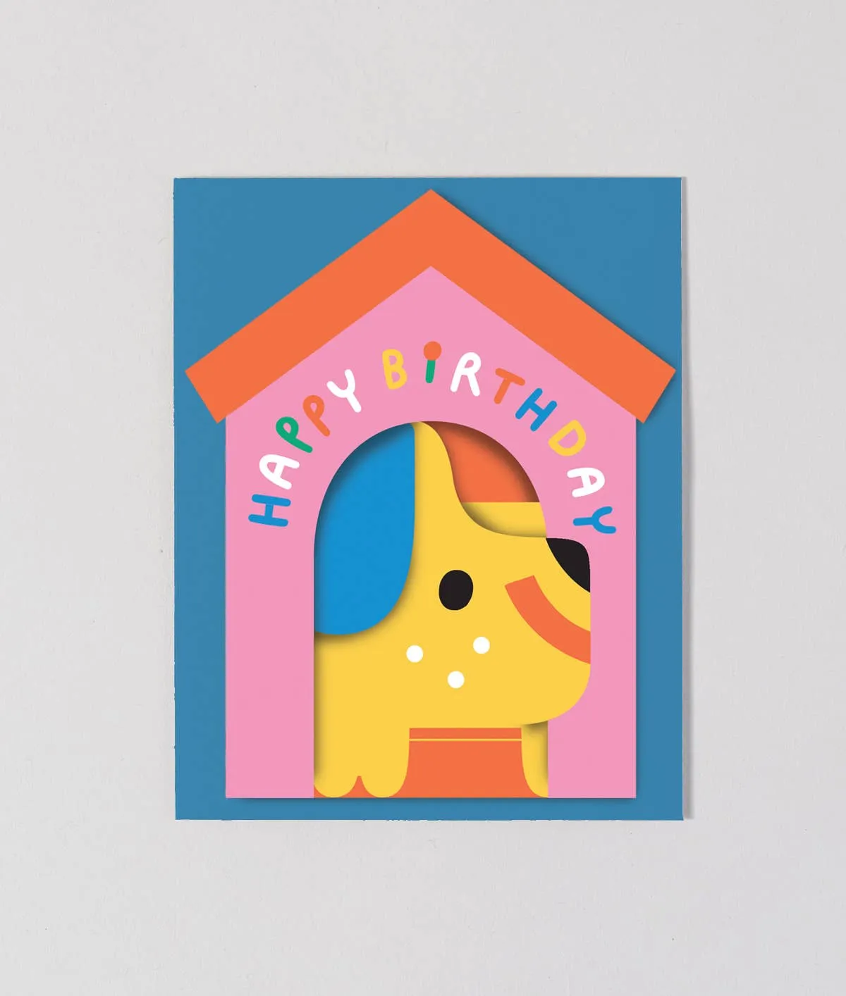'Dog In House' Fold Out Kid's Birthday Card
