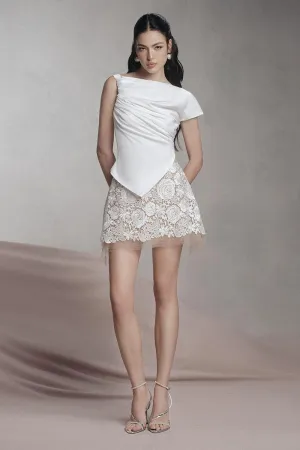 Embrace A-line Layered Lace Mini Skirt