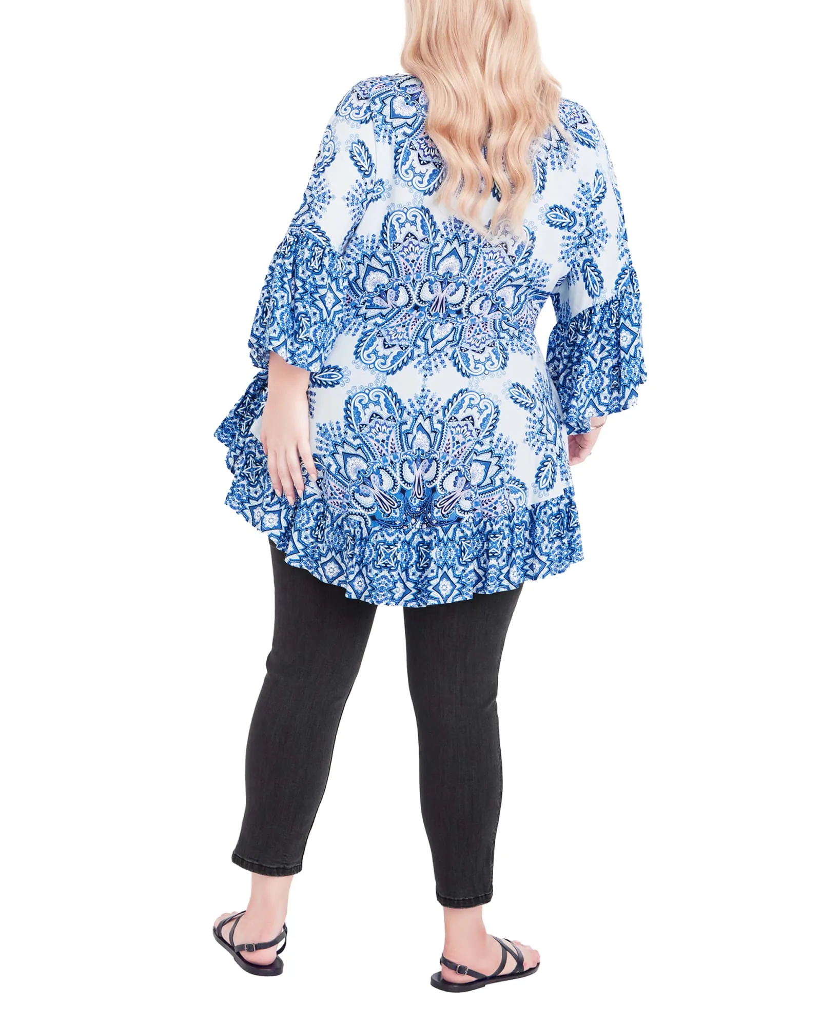 Frankie Frill Tunic | Blue Medallion