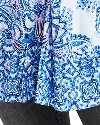 Frankie Frill Tunic | Blue Medallion