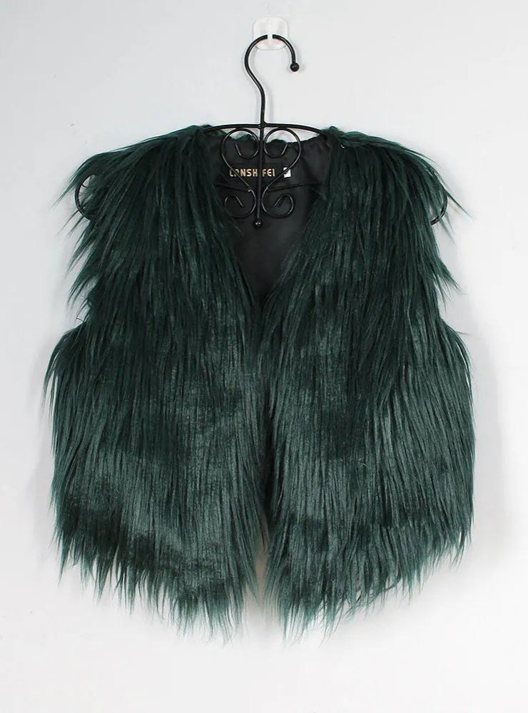 Fur Vest Women's Short Faux Fur Vest