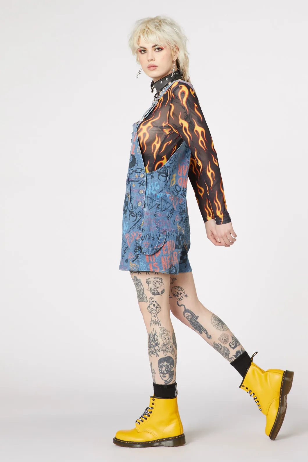 Graffiti Denim Overall