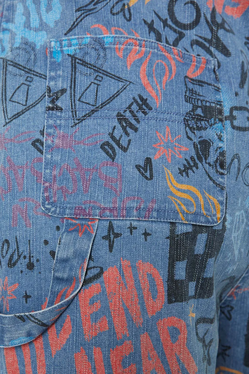 Graffiti Denim Overall