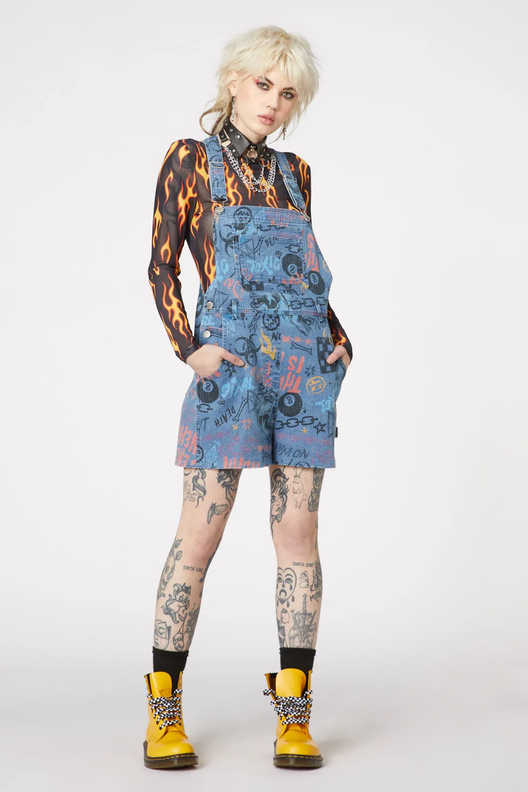 Graffiti Denim Overall