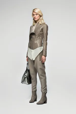 Grey Leather Jacket