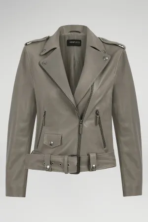 Grey Leather Jacket